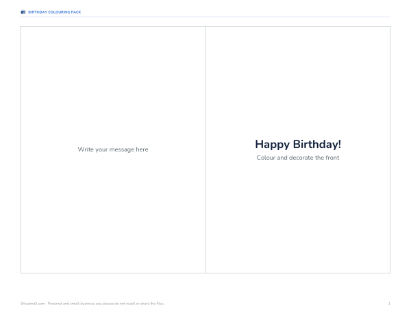 Preview of Printable Happy Birthday Coloring Sheet